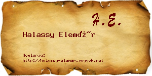 Halassy Elemér névjegykártya