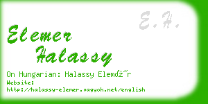 elemer halassy business card